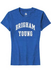 Rally BYU Cougars Womens Blue Arch Stack Short Sleeve T-Shirt