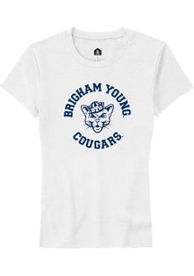 Rally BYU Cougars Womens White Circle Short Sleeve T-Shirt