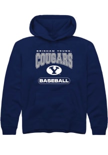 Rally BYU Cougars Youth Navy Blue Baseball Long Sleeve Hoodie