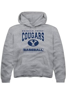 Rally BYU Cougars Youth Grey Baseball Long Sleeve Hoodie