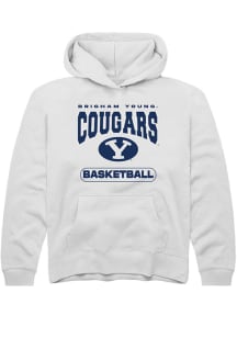 Rally BYU Cougars Youth White Basketball Long Sleeve Hoodie