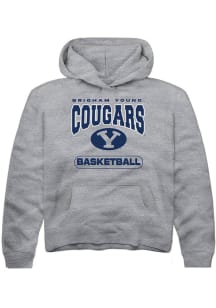 Rally BYU Cougars Youth Grey Basketball Long Sleeve Hoodie