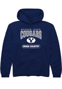 Rally BYU Cougars Youth Navy Blue Cross Country Long Sleeve Hoodie