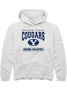 Rally BYU Cougars Youth White Cross Country Long Sleeve Hoodie