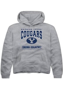 Rally BYU Cougars Youth Grey Cross Country Long Sleeve Hoodie