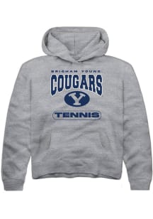 Rally BYU Cougars Youth Grey Tennis Long Sleeve Hoodie
