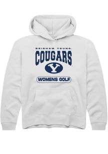 Rally BYU Cougars Youth White Womens Golf Long Sleeve Hoodie
