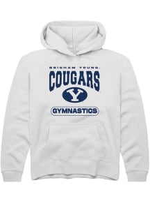 Rally BYU Cougars Youth White Gymnastics Long Sleeve Hoodie