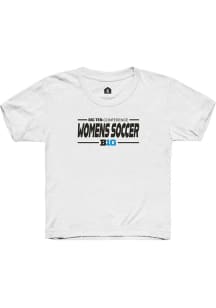 Rally Big Ten Youth White Womens Soccer Short Sleeve T-Shirt