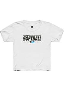 Rally Big Ten Youth White Softball Short Sleeve T-Shirt