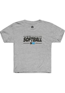 Rally Big Ten Youth Grey Softball Short Sleeve T-Shirt