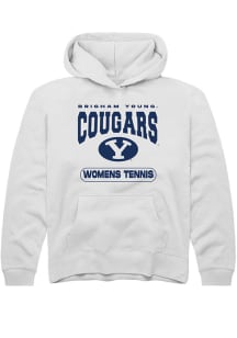 Rally BYU Cougars Youth White Womens Tennis Long Sleeve Hoodie