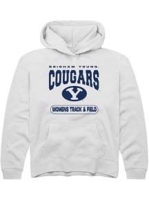 Rally BYU Cougars Youth White Womens Track and Field Long Sleeve Hoodie