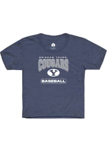 Rally BYU Cougars Youth Navy Blue Baseball Short Sleeve T-Shirt