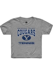 Rally BYU Cougars Youth Grey Tennis Short Sleeve T-Shirt