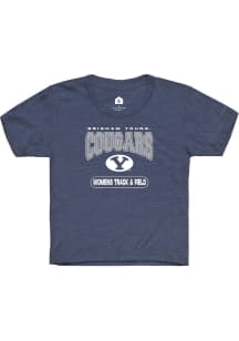 Rally BYU Cougars Youth Navy Blue Womens Track and Field Short Sleeve T-Shirt