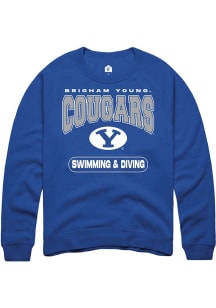 Rally BYU Cougars Mens Blue Swimming and Diving Long Sleeve Crew Sweatshirt