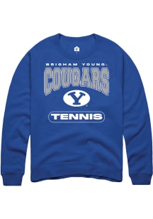 Rally BYU Cougars Mens Blue Tennis Long Sleeve Crew Sweatshirt
