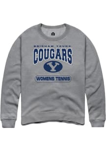 Rally BYU Cougars Mens Grey Womens Tennis Long Sleeve Crew Sweatshirt