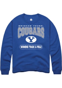 Rally BYU Cougars Mens Blue Womens Track and Field Long Sleeve Crew Sweatshirt