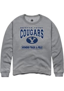 Rally BYU Cougars Mens Grey Womens Track and Field Long Sleeve Crew Sweatshirt