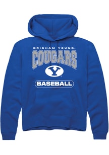 Rally BYU Cougars Mens Blue Baseball Long Sleeve Hoodie