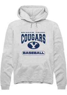 Rally BYU Cougars Mens White Baseball Long Sleeve Hoodie