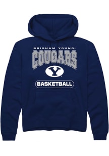 Rally BYU Cougars Mens Navy Blue Basketball Long Sleeve Hoodie