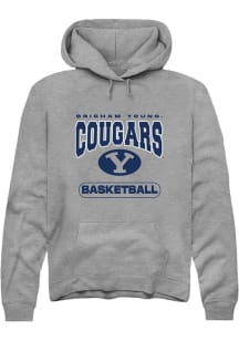 Rally BYU Cougars Mens Grey Basketball Long Sleeve Hoodie
