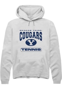 Rally BYU Cougars Mens White Tennis Long Sleeve Hoodie
