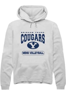Rally BYU Cougars Mens White Mens Volleyball Long Sleeve Hoodie