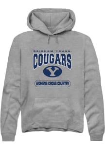 Rally BYU Cougars Mens Grey Womens Cross Country Long Sleeve Hoodie
