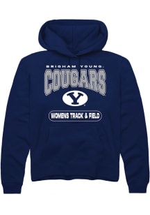 Rally BYU Cougars Mens Navy Blue Womens Track and Field Long Sleeve Hoodie