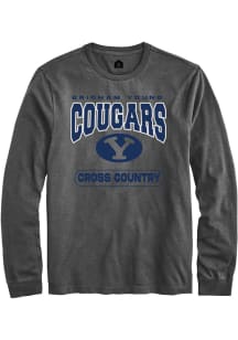 Rally BYU Cougars Charcoal Cross Country Long Sleeve T Shirt