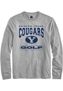 Rally BYU Cougars Grey Golf Long Sleeve T Shirt