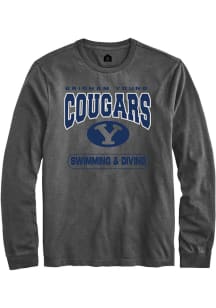 Rally BYU Cougars Charcoal Swimming and Diving Long Sleeve T Shirt