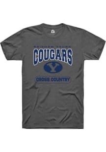 Rally BYU Cougars Charcoal Cross Country Short Sleeve T Shirt