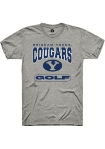 Rally BYU Cougars Grey Golf Short Sleeve T Shirt