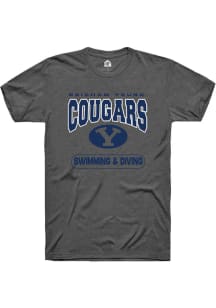 Rally BYU Cougars Charcoal Swimming and Diving Short Sleeve T Shirt