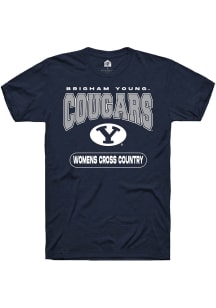 Rally BYU Cougars Navy Blue Womens Cross Country Short Sleeve T Shirt