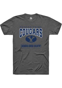 Rally BYU Cougars Charcoal Womens Cross Country Short Sleeve T Shirt