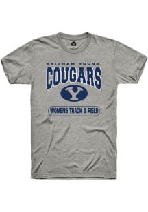 Rally BYU Cougars Grey Womens Track and Field Short Sleeve T Shirt