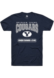 Rally BYU Cougars Navy Blue Womens Swimming and Diving Short Sleeve T Shirt