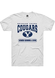Rally BYU Cougars White Womens Swimming and Diving Short Sleeve T Shirt