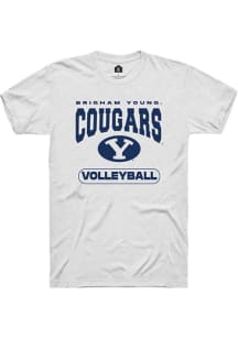 Rally BYU Cougars White Volleyball Short Sleeve T Shirt