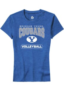 Rally BYU Cougars Womens Blue Volleyball Short Sleeve T-Shirt