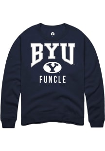 Rally BYU Cougars Mens Navy Blue Funcle Long Sleeve Crew Sweatshirt