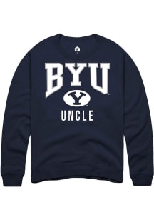Rally BYU Cougars Mens Navy Blue Uncle Long Sleeve Crew Sweatshirt