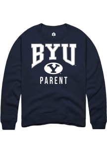 Rally BYU Cougars Mens Navy Blue Parent Long Sleeve Crew Sweatshirt
