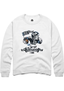Rally Big Ten Mens White Football Player Long Sleeve Crew Sweatshirt